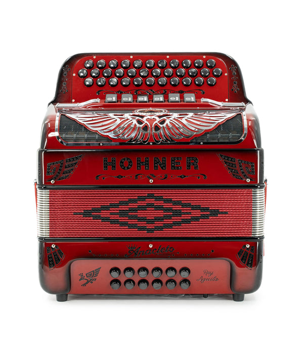 Hohner Anacleto Rey Aguila Two Tone Compact FBE/EAD Accordion - Ruby Red | New