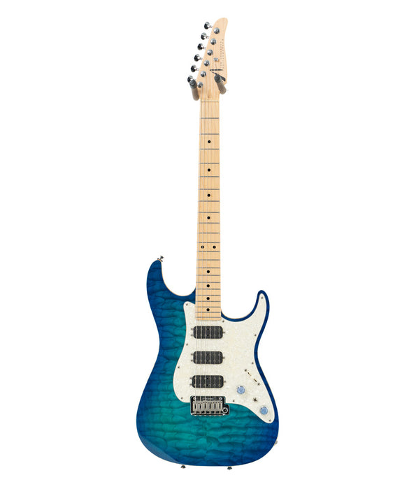 Pre-Owned Tom Anderson Drop Top HHH Electric Guitar - Deep Bora Bora Blue | Used