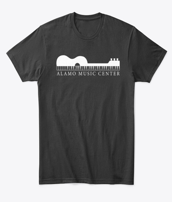 Alamo Music Center Black Guitar Piano Tee-Large (Special Order) | New
