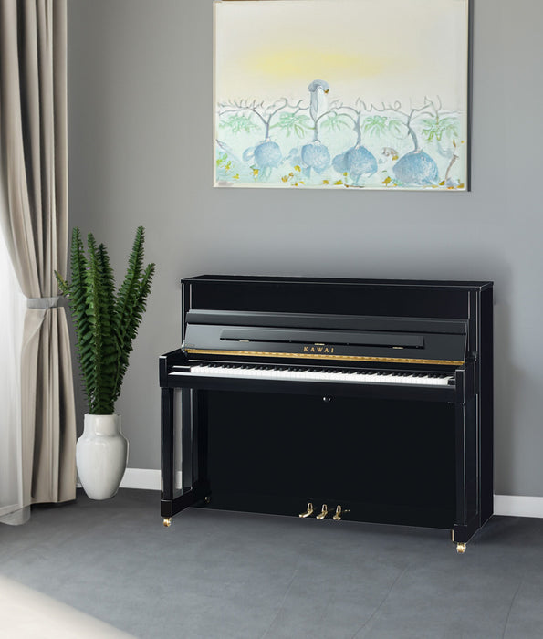 Kawai 45" K-200 Upright Piano | Polished Ebony
