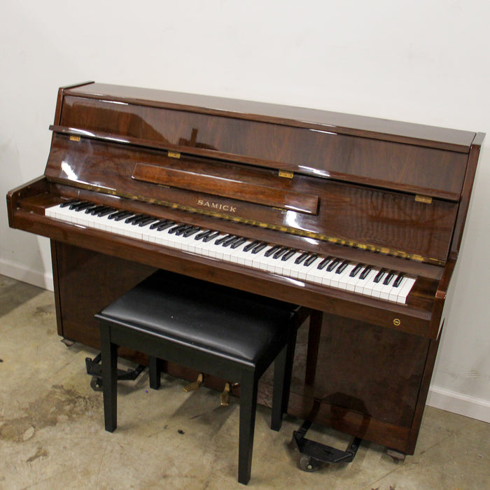 Samick Polished Walnut Continental Console Piano