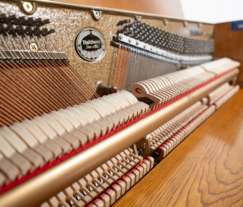 Baldwin Upright Piano (1996) | Satin Oak | Serial No. 462384 | Used