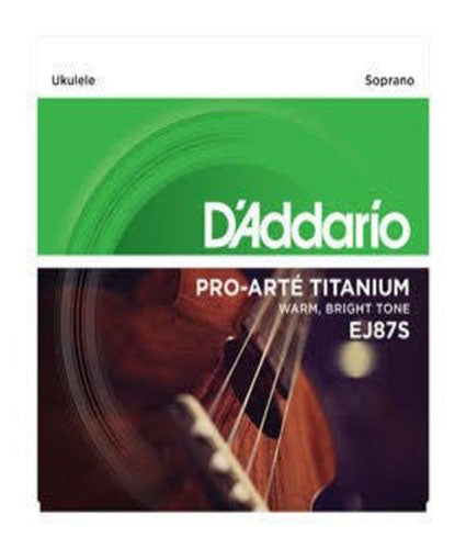 D'addario EJ87S Titanium Ukulele, Soprano Strings