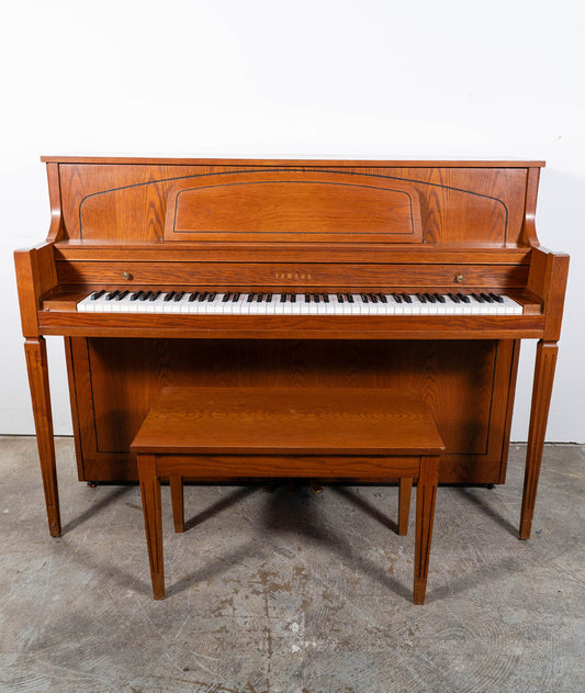 1979 Yamaha M450 TAO Upright Piano | Satin Oak | 44.5" | Used