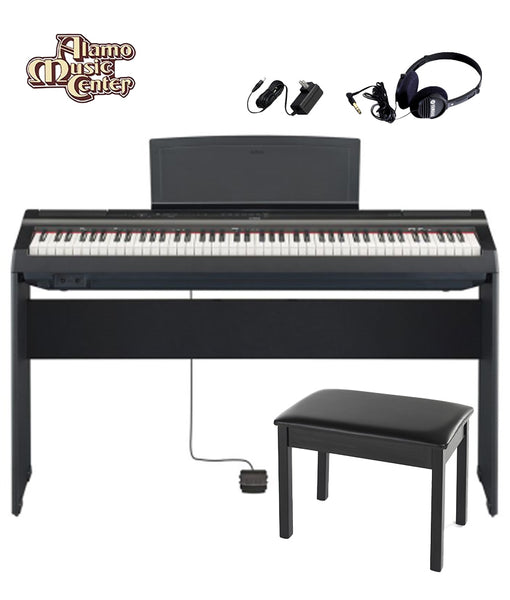 Yamaha P-125A Black Digital Piano Bundle w/ Bench and StandAlamo