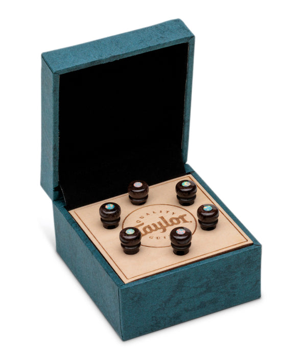 Taylor Water Buffalo Guitar Bridge Pins | Bone Brown with White Opal | New