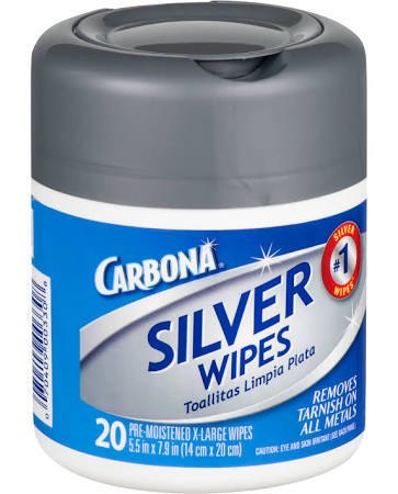 Carbona Silver Wipes Polishing Cloth 20 Wipes