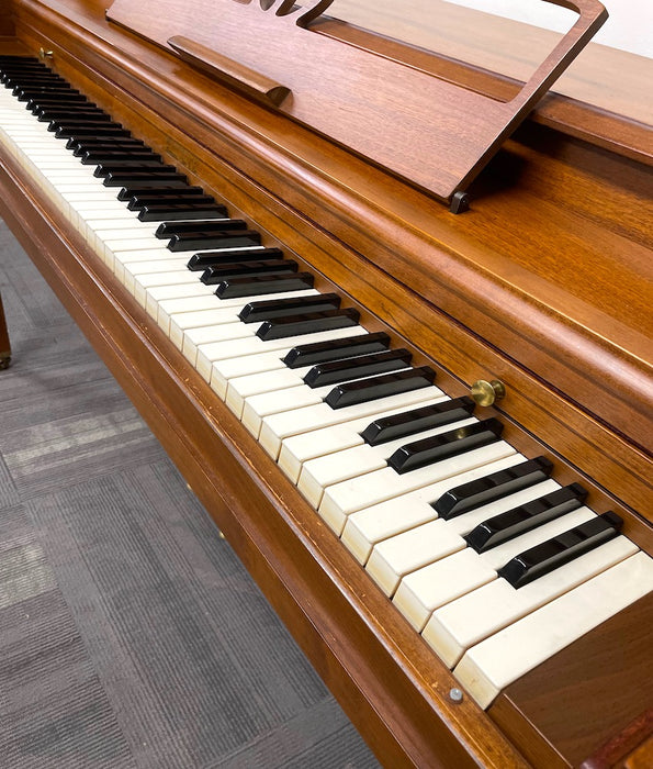 Aldrich by Sherman Clay Console Piano | Satin Oak