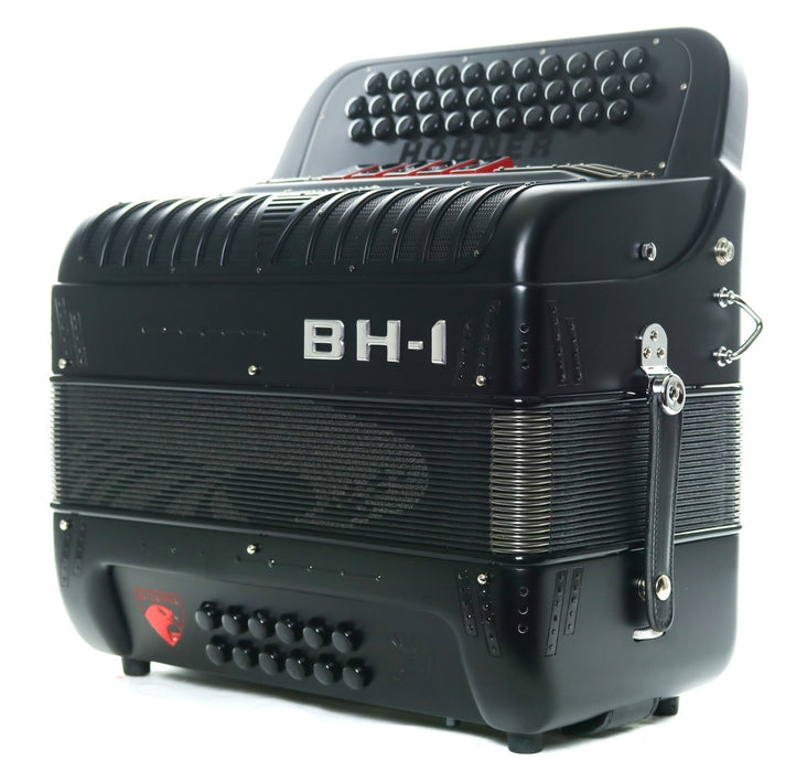 Pre-Owned Hohner Anacleto BH-1 Black Hawk 5-Switch GCF Accordion - Black