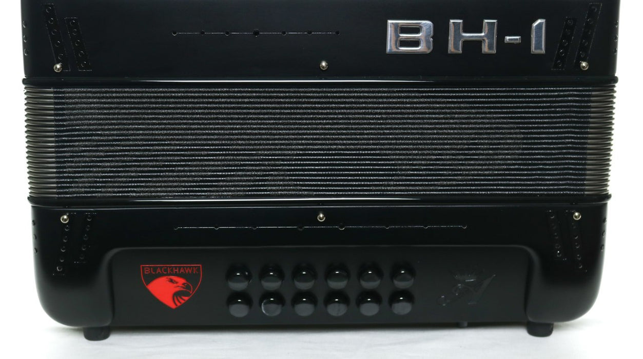Pre-Owned Hohner Anacleto BH-1 Black Hawk 5-Switch GCF Accordion - Black