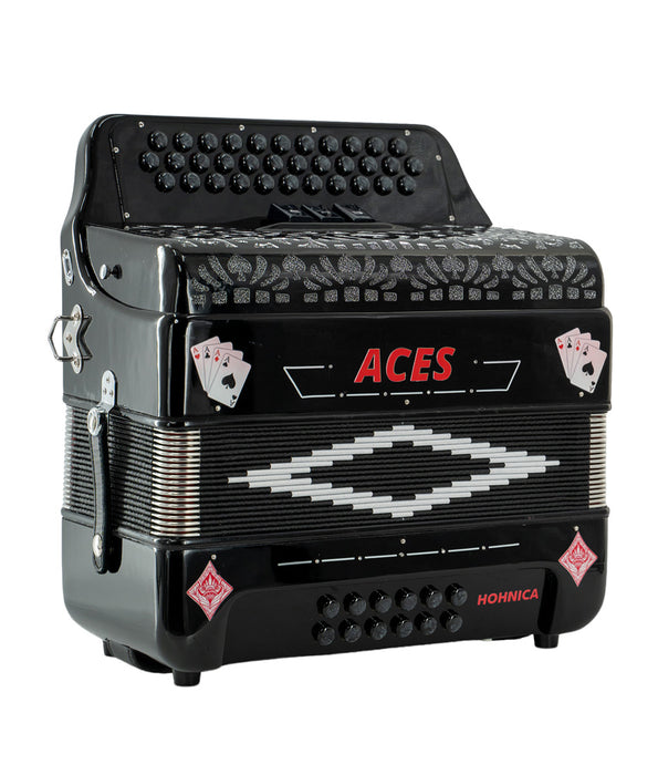 Pre-Owned Hohnica Aces II GCF 3 Register Accordion - Black | Used