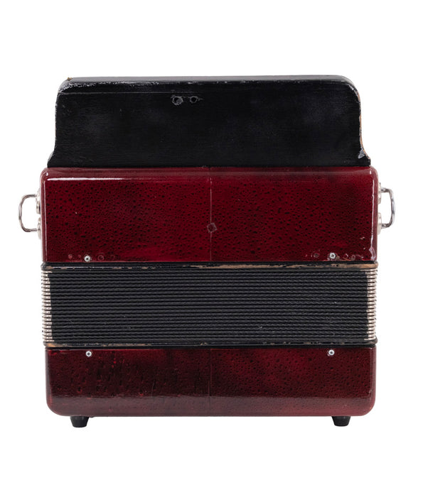 Pre-Owned Hohner Corona II G/C/F Diatonic Accordion - Red | Used