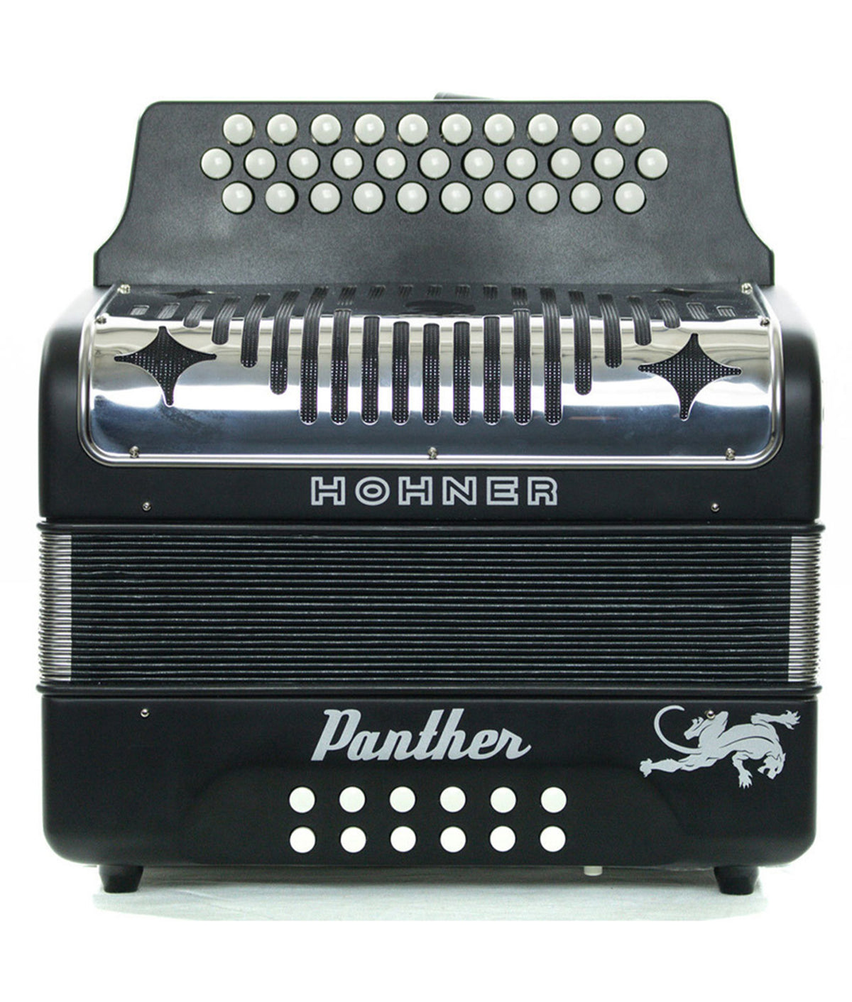 Pre-Owned Hohner Panther FBbEb Button Accordion - Black