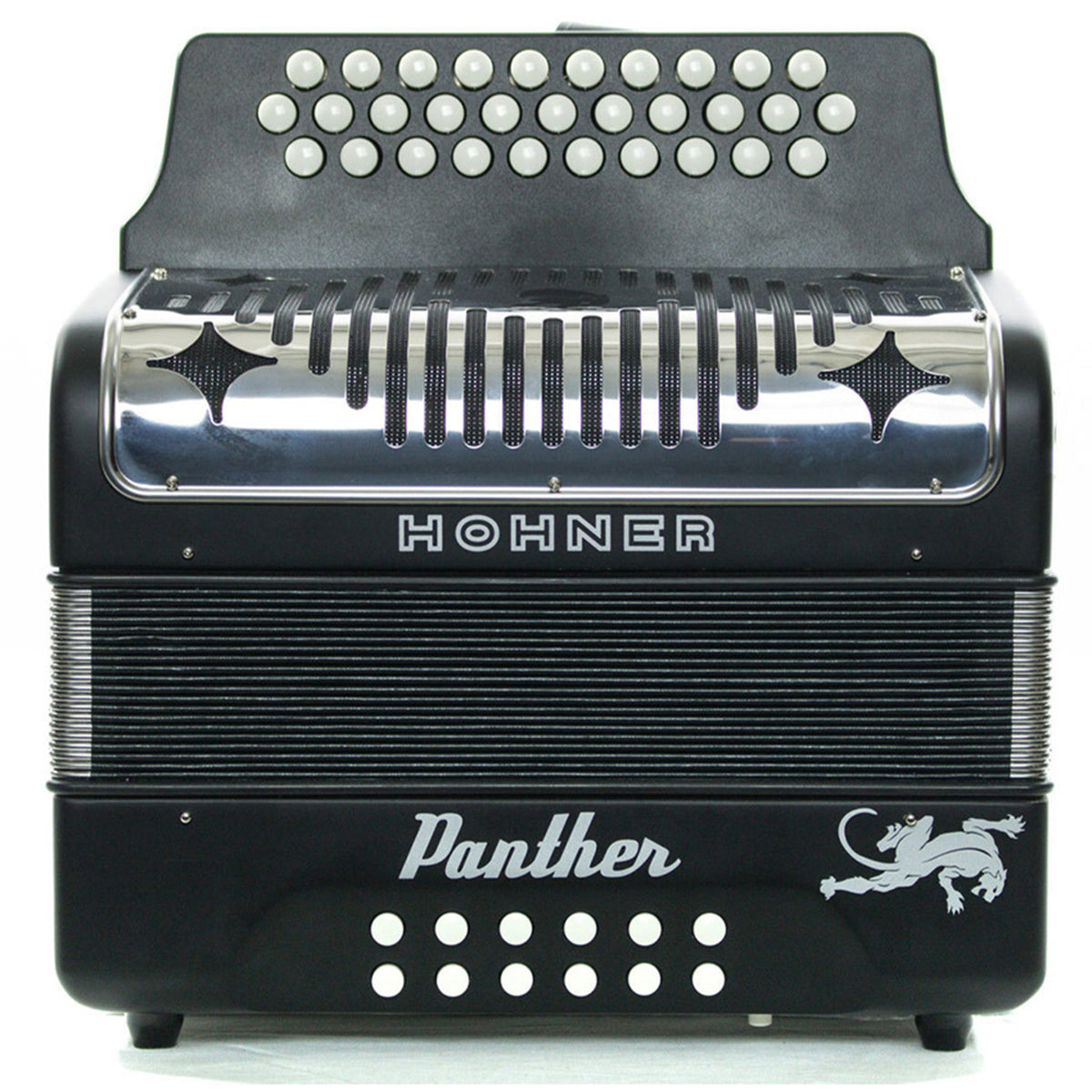 Hohner Panther FBbEb Black 3-Row Diatonic Accordion | Acordeon