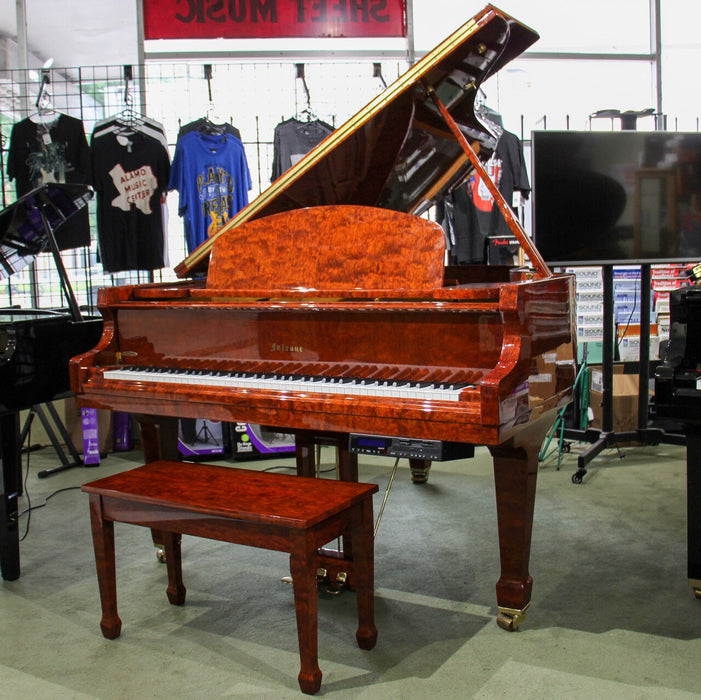 Falcon FG-87D Grand Piano | PianoDisc Player System | Burled Mahogany 6'2"