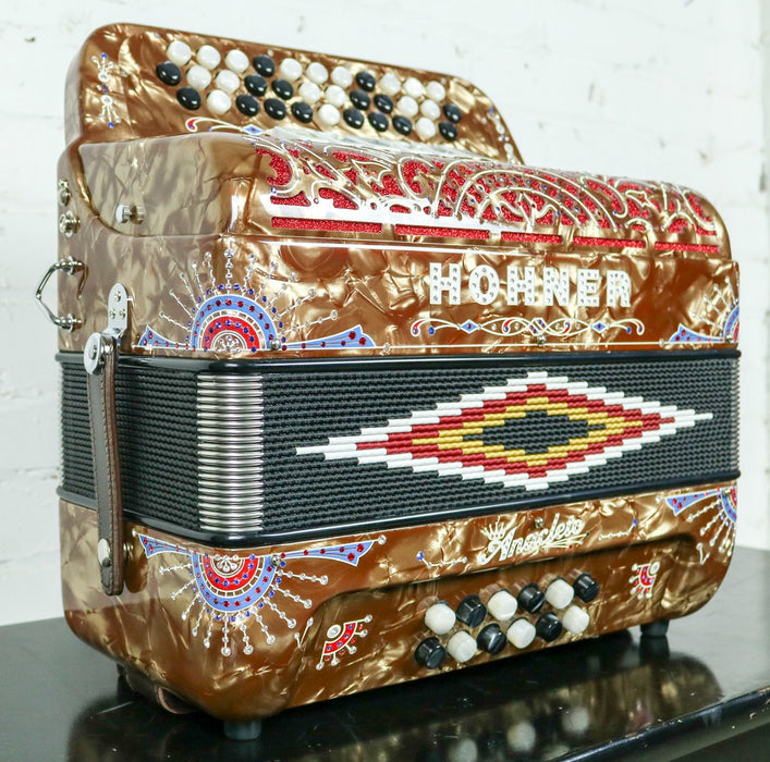 Hohner Anacleto Rey Del Norte TT Accordion FBbEb/GCF BrownAlamo Music ...
