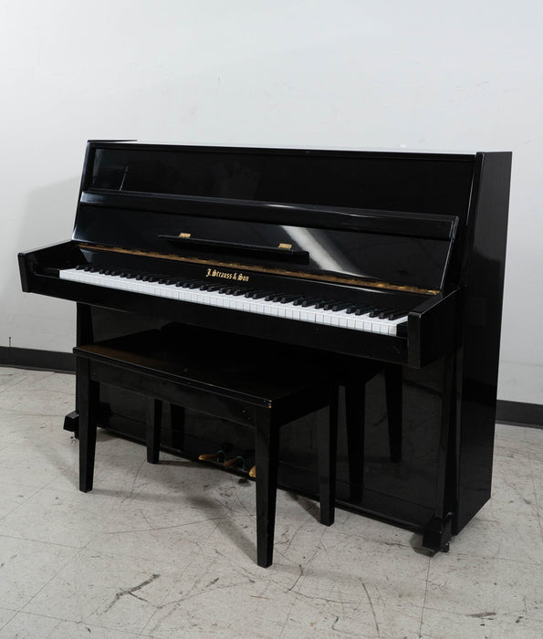 J. Strauss & Son Continental Upright Piano | Polished Ebony | Serial No. 808978 | Used