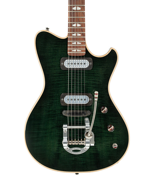 Powers Electric A-Type Select Flamed Maple, FF42 Pickups - Juniper Green