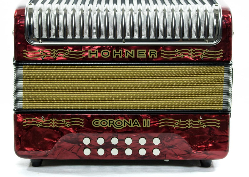Hohner Corona II 3500 FBbEb Button Accordion - Red