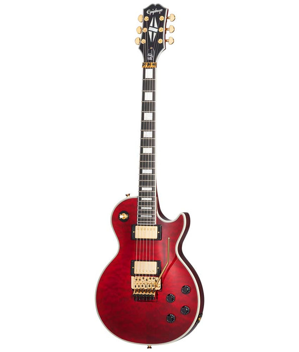 Epiphone Alex Lifeson Les Paul Custom Axcess, Quilt Maple Veneer - Ruby