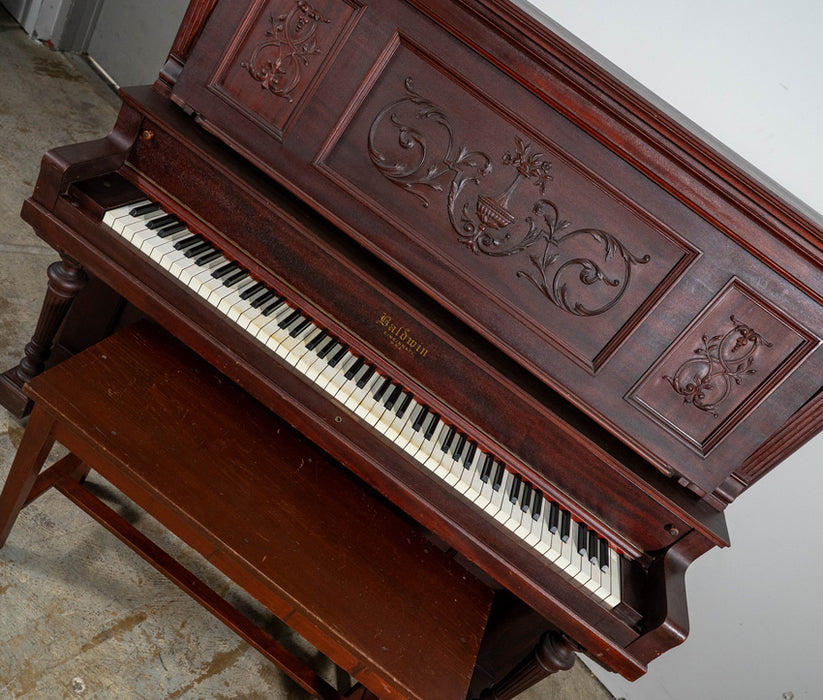 Baldwin Upright Piano (1910) | Antique Satin Mahogany | 55" | Serial No. 16797 | Used