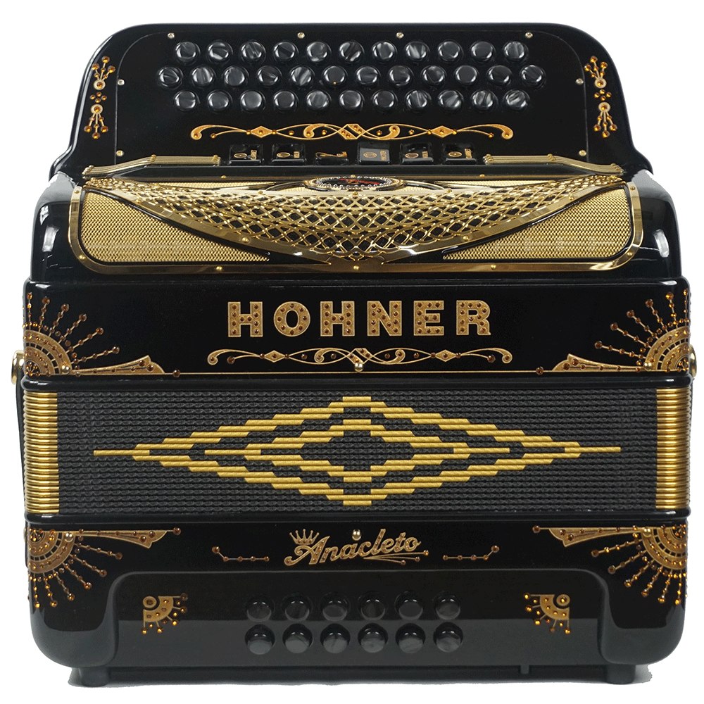 Hohner Anacleto Rey Del Norte Accordion Two Tone FBbEb/EAD Black/Gold ...
