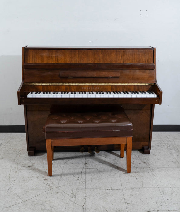Young Chang E101 Upright Piano (1988)  | Polished Mahogany | Serial No. 1326717 | Used