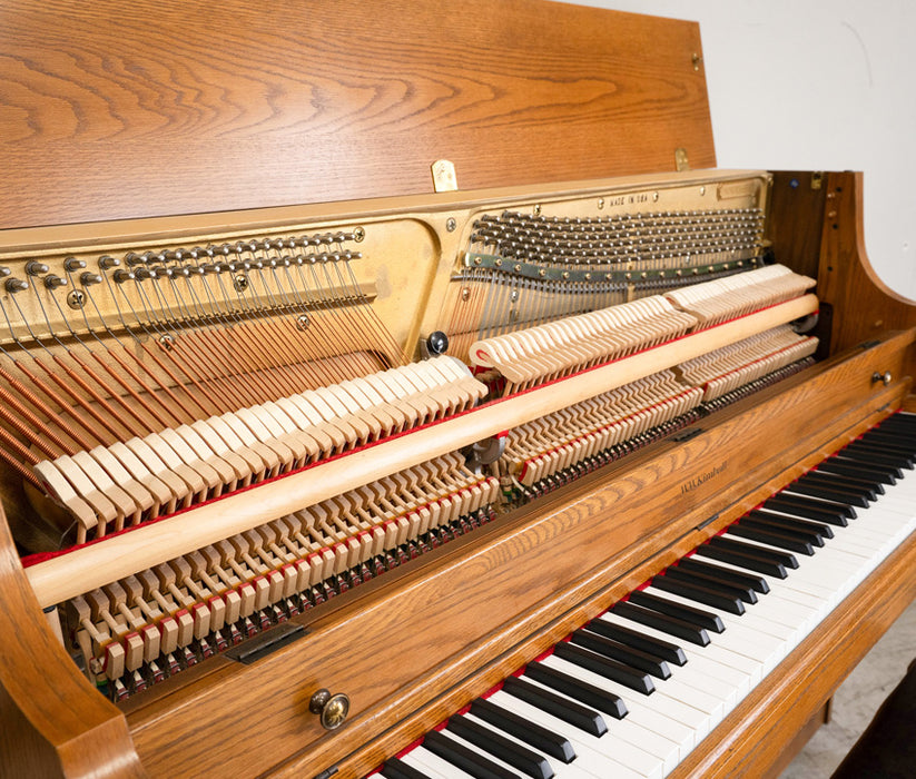 Kimball 437F Queen Anne Upright Piano (1994) | Oak | Serial No. J45848 | Used