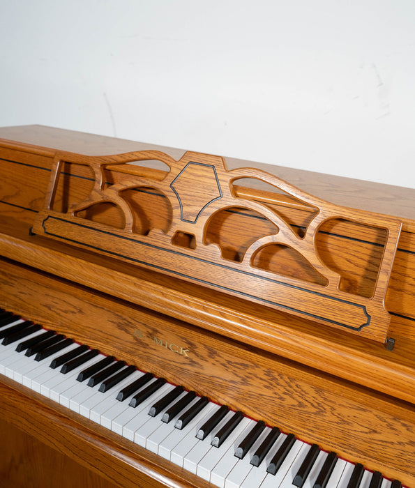 Samick JS-043M Upright Piano in Satin Oak | Serial No. JIM00042 | Used
