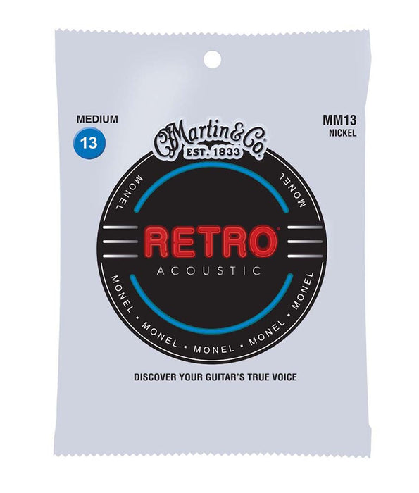 Martin MM13 Retro 6-String, Medium, Monel Acoustic Guitar Strings