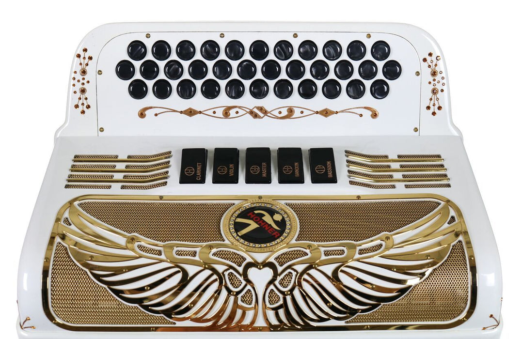 Hohner Anacleto Rey Aguila Compact 5 Switch GCF White and Gold
