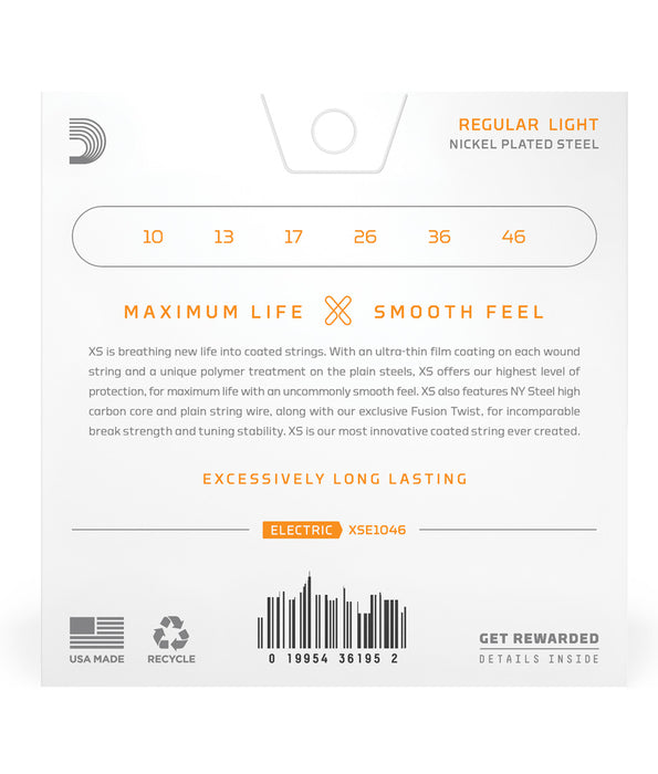 D'addario 10-46 Regular Light, XS Nickel Coated Electric Guitar Strings | New