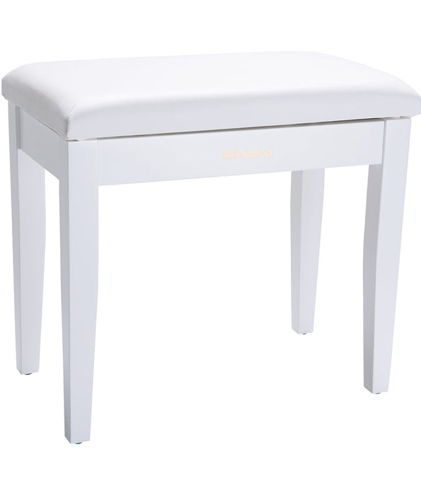 Roland Piano Bench, Satin White, Vinyl Seat with Music Compartment