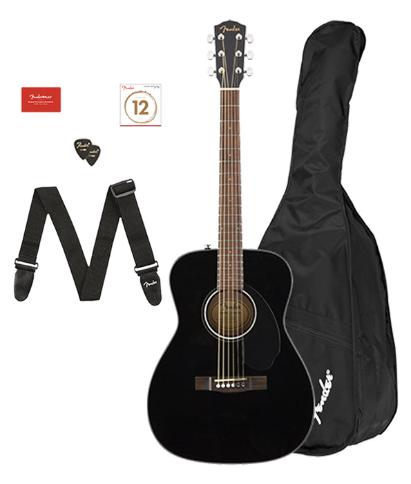 Fender CC-60S Concert Acoustic Guitar Pack V2 - Black