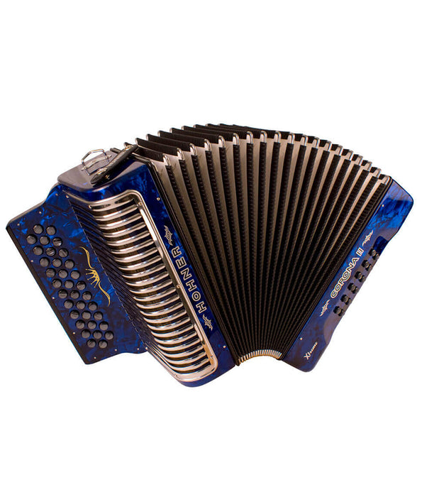 Hohner Corona II Xtreme FBbEb Button Accordion - Dark Blue | New