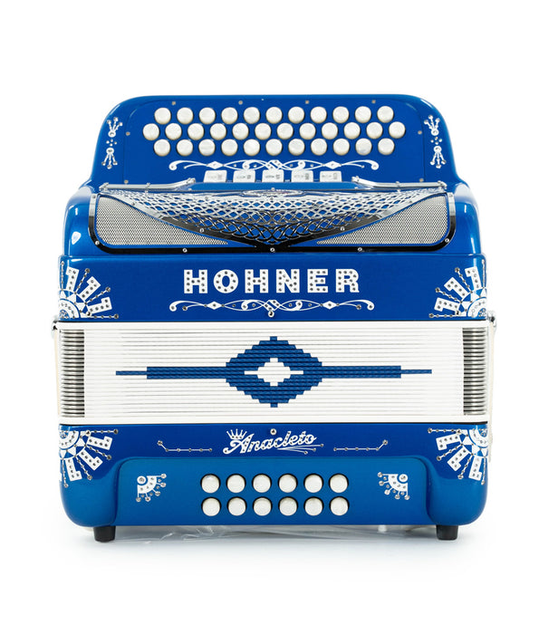 Hohner Anacleto Rey Del Norte III FBE Compact Accordion - Blue Alfa | New