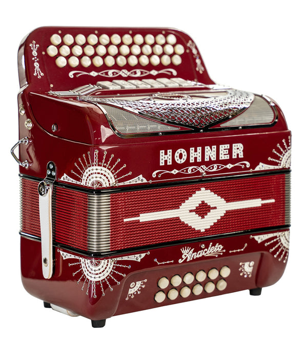 Hohner Norteno Two Tone FBE/EAD Compact Accordion - Red
