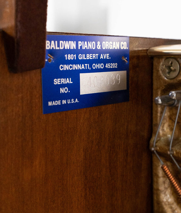 Baldwin 243 Studio Upright Piano (1987) | Satin Walnut | Serial No. 408039 | Used
