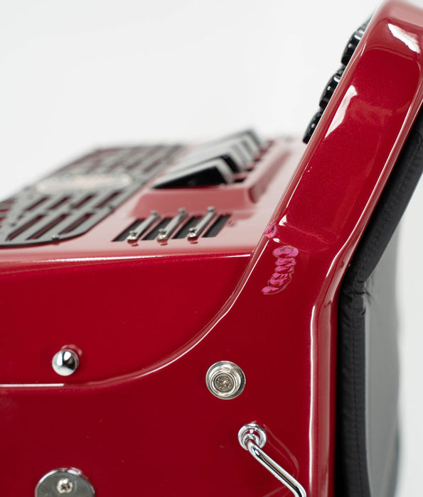 Pre-Owned Hohner Anacleto El Italiano III 5 Switch Compact GCF Accordion - Red | Used