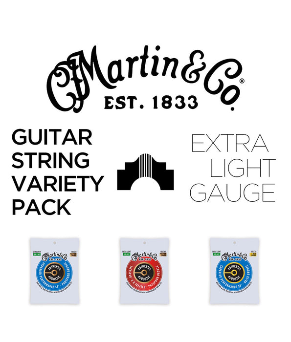 Martin Find Your Acoustic Guitar Strings - Extra Light Gauge Variety