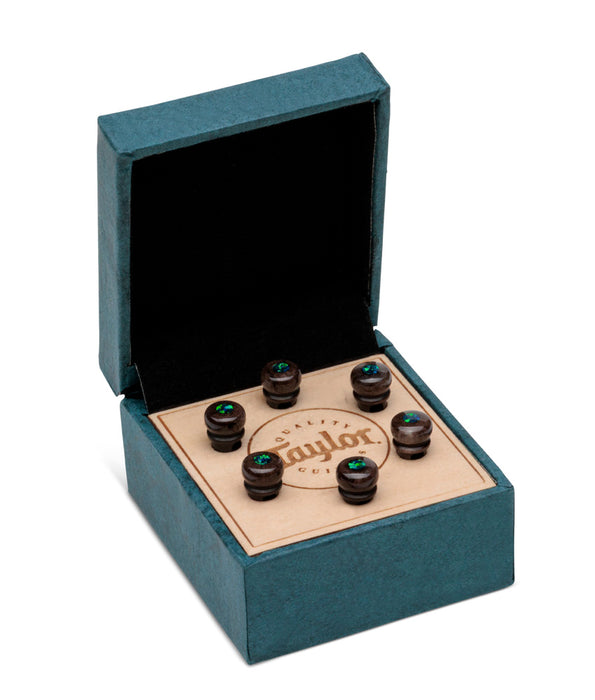 Taylor Water Buffalo Bone Brown with Green Opal Bridge Pins | New
