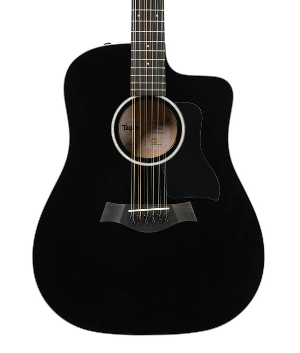Taylor 250ce Plus Spruce/Maple 12-String Acoustic-Electric Guitar - Black