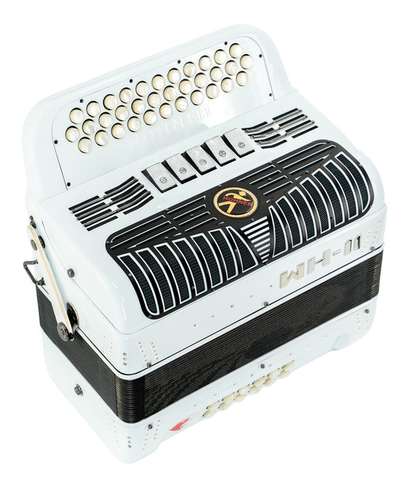 Hohner Anacleto WH-II White Hawk II 5-Switch EAD Accordion - Matte White | New