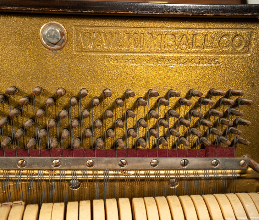 Kimball Console Piano | Polished Mahogany