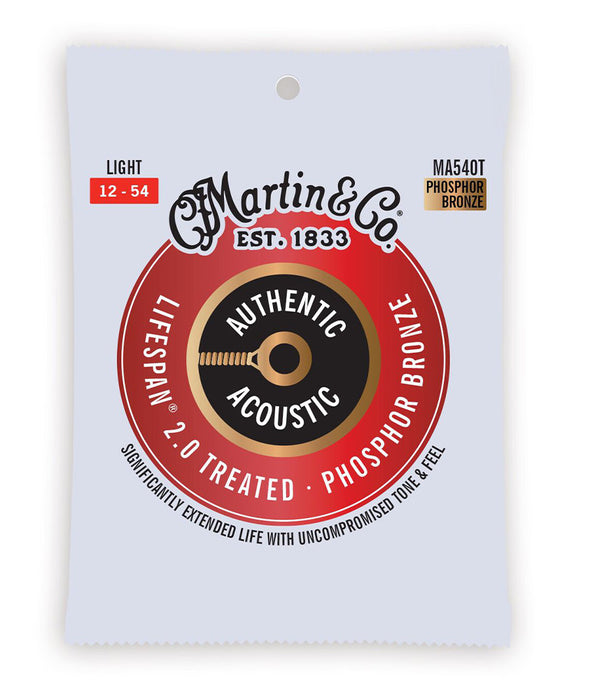 Martin ma540t lifespan 2.0 phosphor bronze light authentic acoustic guitar strings deals
