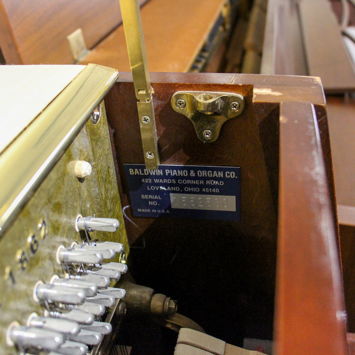 Baldwin Upright Console Piano | Carved Mahogany