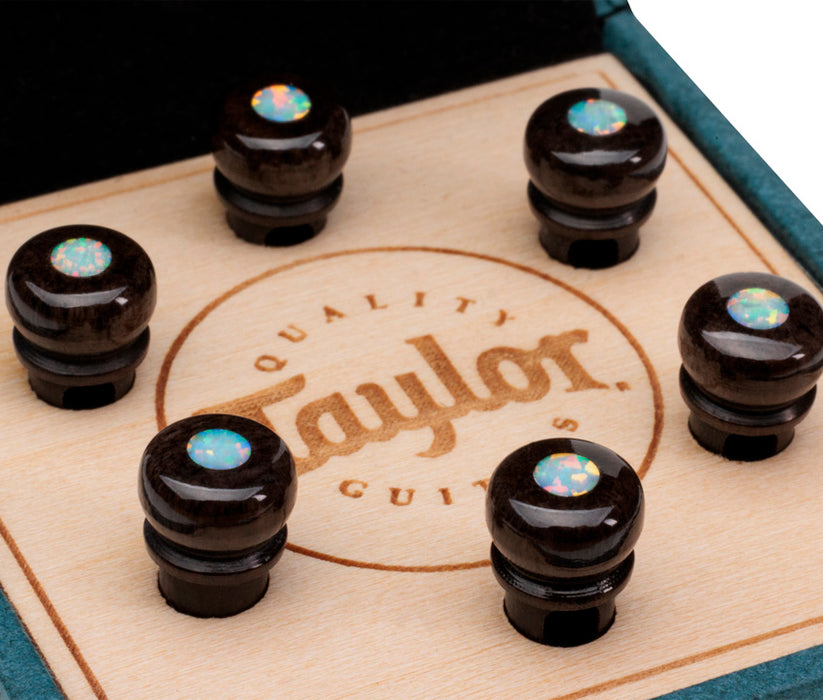 Taylor Water Buffalo Guitar Bridge Pins | Bone Brown with White Opal | New