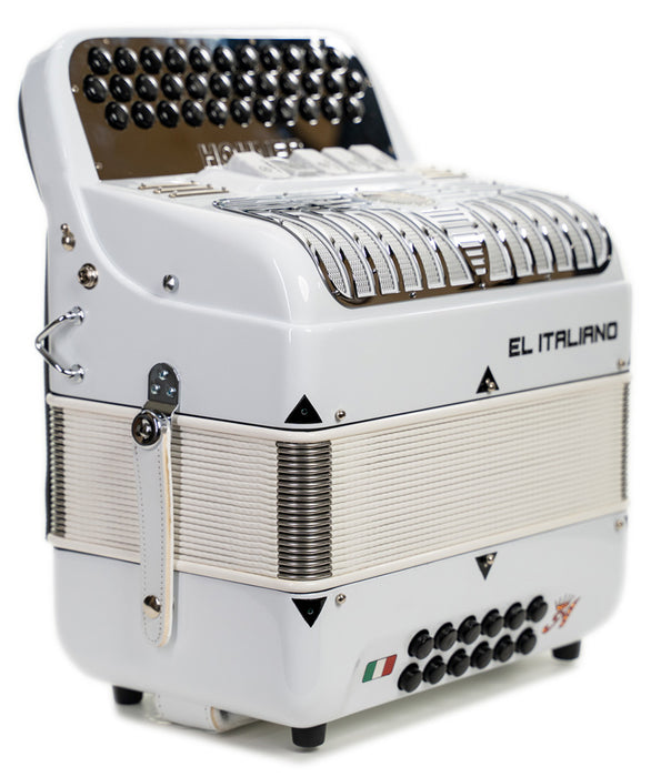 Hohner Anacleto El Italiano III 5 Switch Compact FBE Accordion - White