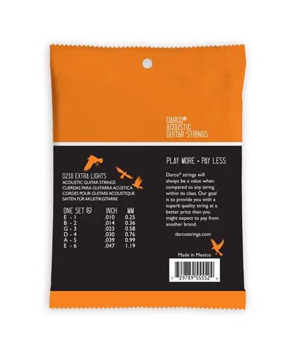 Martin Darco 210 Phosphor Bronze Acoustic Guitar Strings - 10's (Extra Light) | New