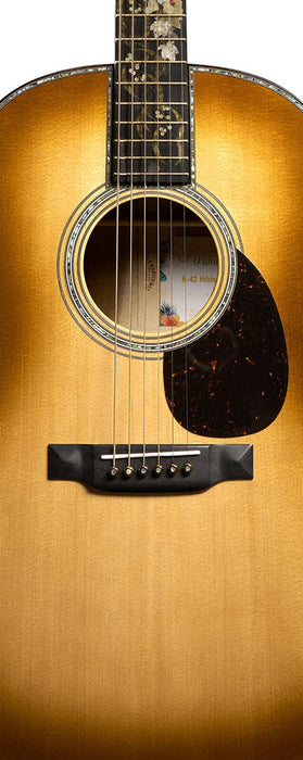Martin O'ahu K-42 Hibiscus Acoustic Guitar - Spruce/Koa, Dark Toasted Burst | New